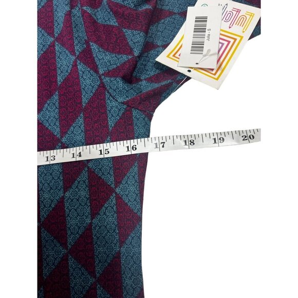 LulaRoe Julia Women's Turquoise & Burgundy Dress - Picture 5 of 6